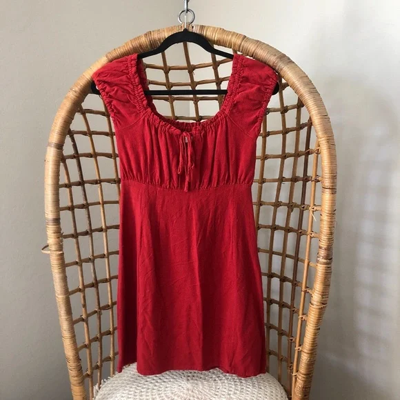 aeropostale red dress Demetra for Aero Ruched Strapless Mini Dress